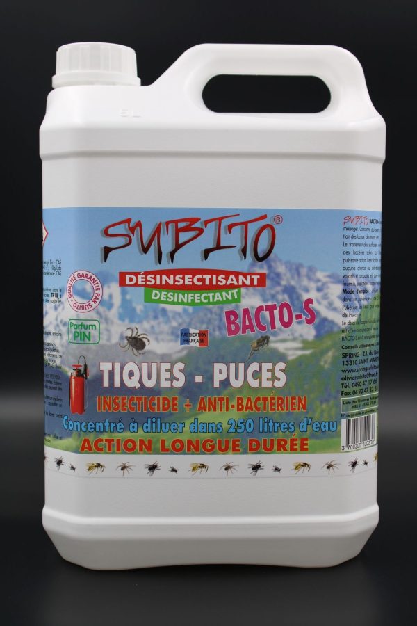 Désinsectisant Bacto S Tiques Puces 5 L