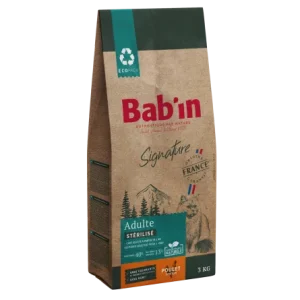 BAB'IN Signature Chat Adulte Stérilisé Poulet  3 kg